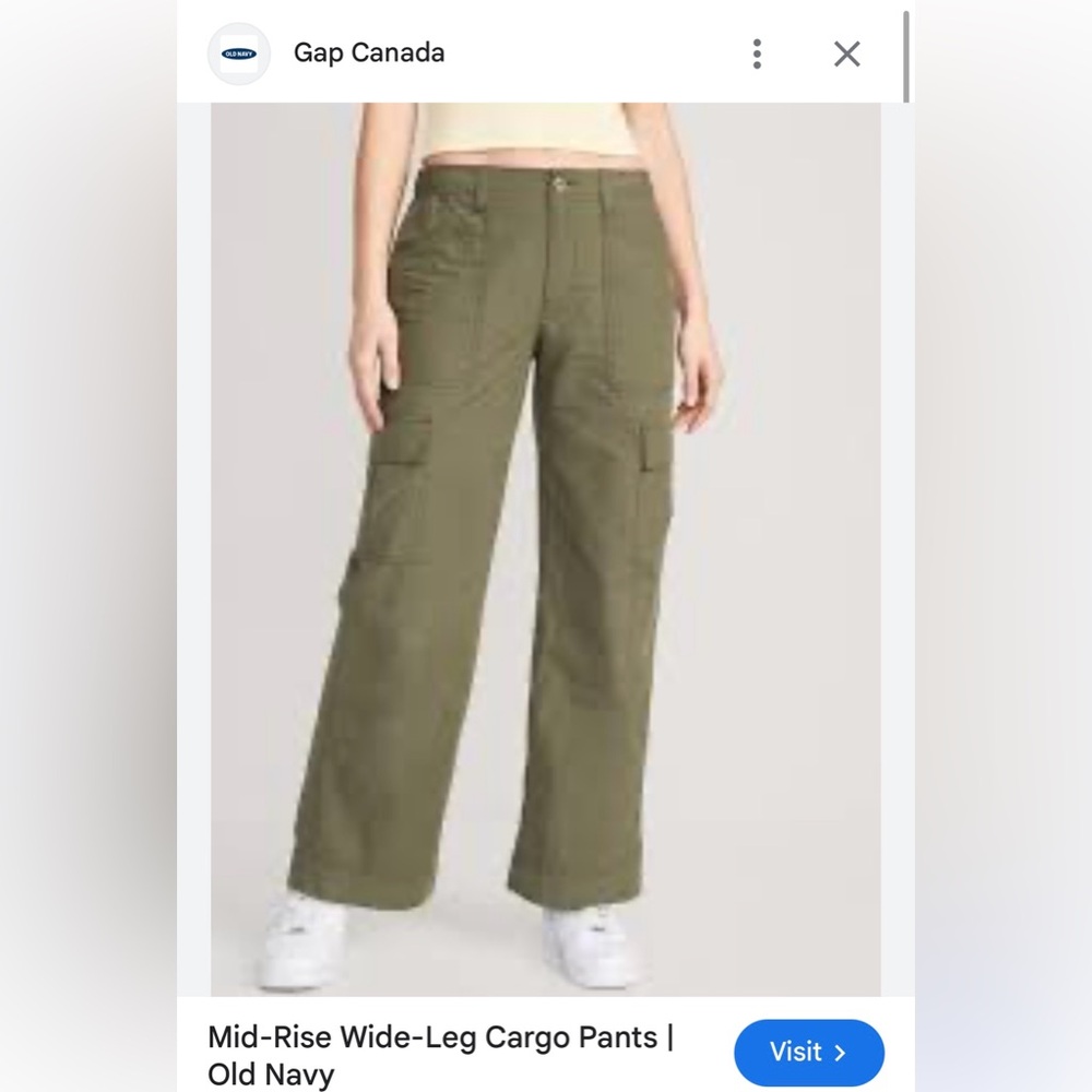 Old Navy Khaki Wide-Leg Cargo Pants